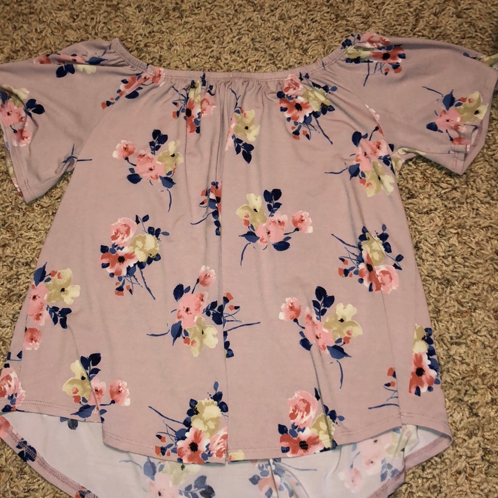 Off The Shoulder MTS Pink/Purple Floral Top